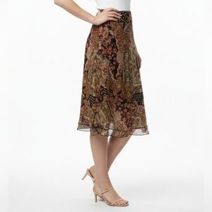 Briggs NY Vintage Womens Chiffon Skirt L Romantic Dark Academia Feminine Sheer
